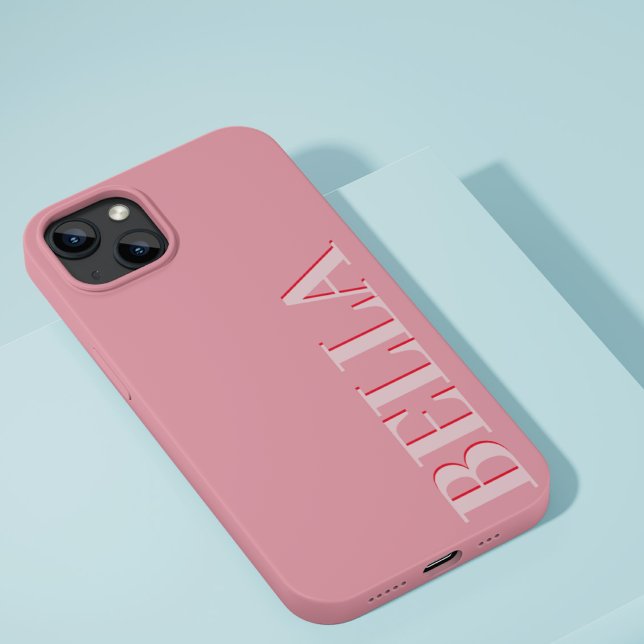 Modern Pink initial minimal contemporary Case-Mate iPhone Case (Creator Uploaded)