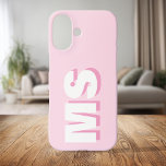 Modern Pink Initial Monogram<br><div class="desc">Create your own personalised iPhone Case with custom initial name in modern typography. Available in a variety of colours and styles.</div>