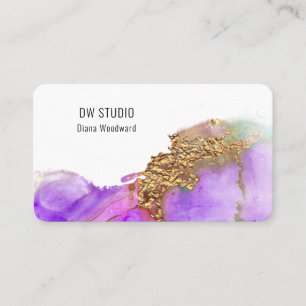Modern Pink Ink Business Card