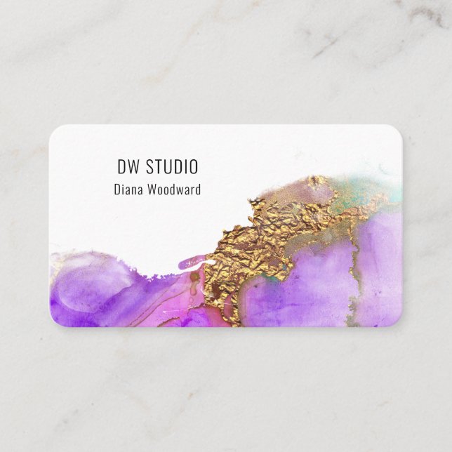 Modern Pink Ink Business Card (Front)