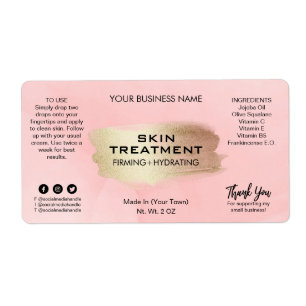 Modern Pink Ink Treatment Serum Labels