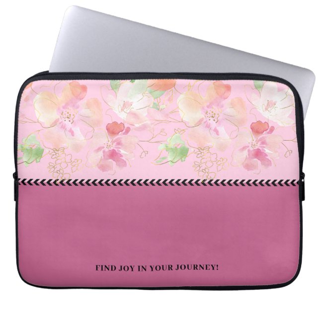 Modern Pink Inspirational quote Laptop Sleeve (Front)
