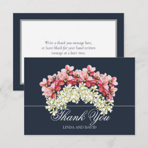 Modern Pink & Ivory Orchid Bridal Shower Thank You Card