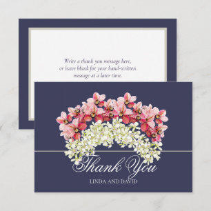 Modern Pink & Ivory Orchid Bridal Shower Thank You Card