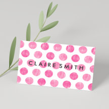 Modern pink large trendy polka dots pattern bakery