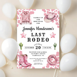Modern Pink Last Rodeo Bachelorette Invitation
