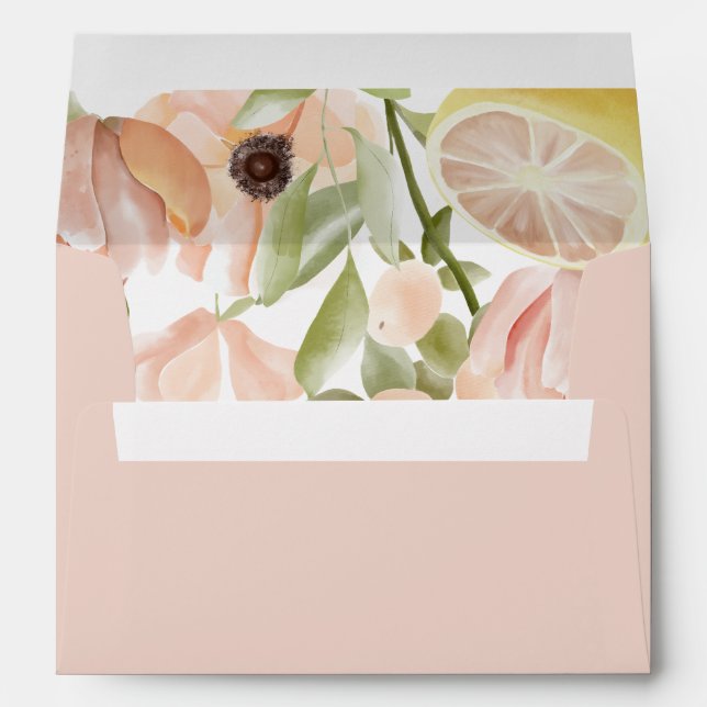 Modern Pink Lemonade Floral Mailing Envelope (Back (Bottom))