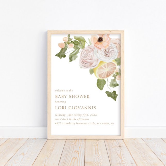 Modern Pink Lemonade Summer Plaid Welcome Sign (Creator Uploaded)