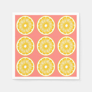 Modern Pink Lemonade & Yellow Napkin