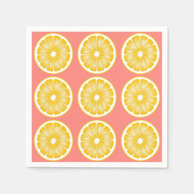 Modern Pink Lemonade & Yellow Napkin (Front)