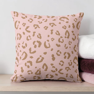 Modern Pink Leopard Abstract Cheetah Spots Pattern Cushion