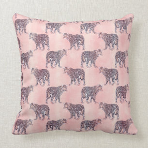Modern Pink Leopard Animal Pattern Cushion