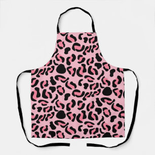 Modern Pink Leopard Pattern Animal Apron