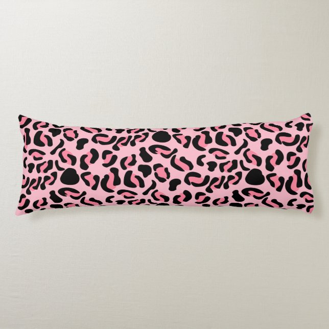 Modern Pink Leopard Pattern Animal Body Cushion (Front)