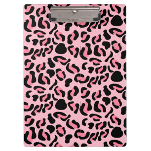 Modern Pink Leopard Pattern Animal Clipboard