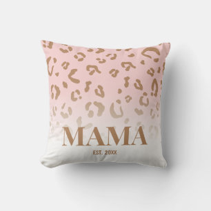 Modern Pink Leopard Pattern Personalized Mama Cushion