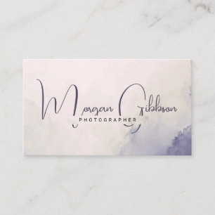 Modern Pink Lilac Watercolor Smoke Business Card