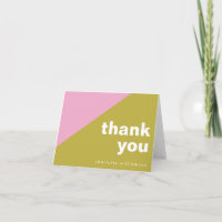 Modern Pink Lime Green Colour Block Custom Name