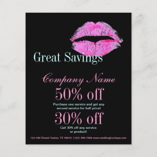 modern pink lips Makeup Artist cosmetologist Flyer