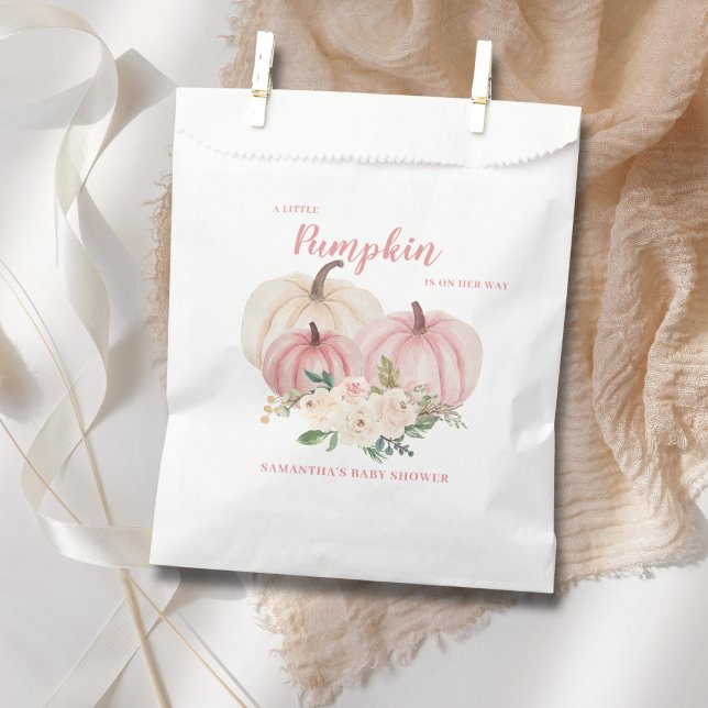Modern Pink Little Pumpkin Baby Shower  Favour Bags (Creator Uploaded)