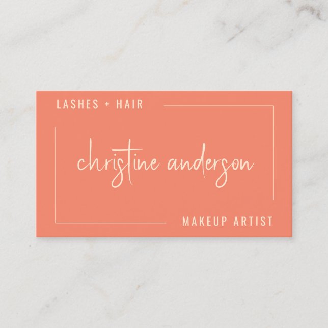 Modern Pink Makeup Artist Beauty Professional Business Card (Front)