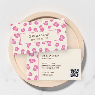 Modern Pink Makeup Artist Business Card