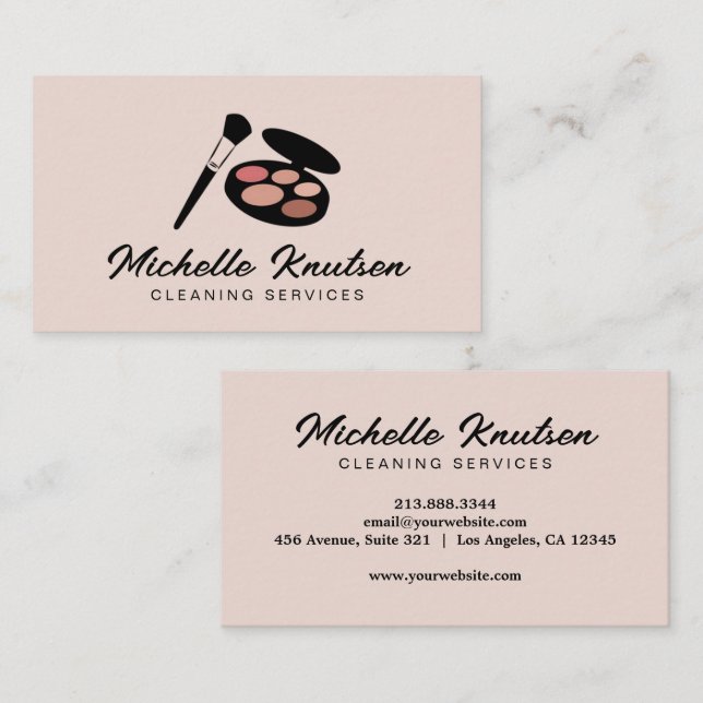 Modern Pink Makeup Artist & Hair Stylist Salon Business Card (Front/Back)