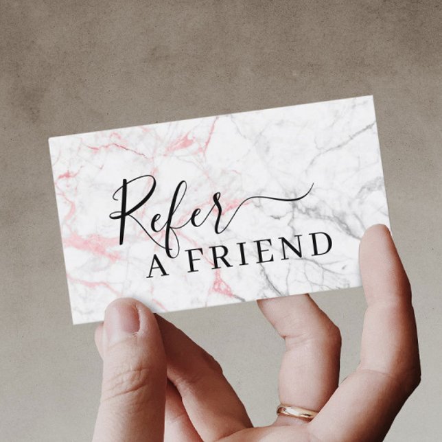 Modern Pink Marble Beauty Salon Referral (Creator Uploaded)