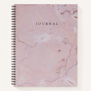 Modern Pink Marble Cover Monogrammed Journal