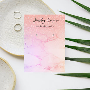 Modern Pink Marble & Glitter Earning Holder Business Card