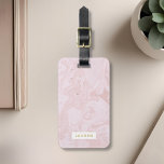 Modern Pink Marble Personalised Luggage Tag<br><div class="desc">Custom-designed monogram luggage tag featuring personalised monogram/name on modern pink marble pattern on the front,  editable contact information on the back.</div>