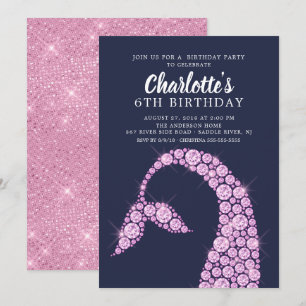 Modern Pink Mermaid Birthday Invitation