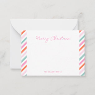 Modern Pink Merry Christmas Card
