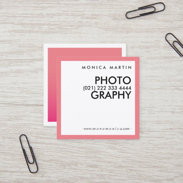 Modern Pink Minimalist Cards (Front/Back In Situ)