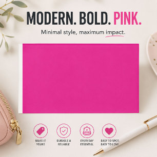 Modern Pink Minimalist Colour Block Name Tag