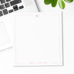 Modern Pink Minimalist Elegant Monogram Notepad<br><div class="desc">Create your own personalized notepad with elegant minimalist monogram initials in pink color.</div>