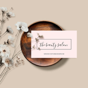 Modern Pink Minimalist Elegant Rectangle Frame Business Card