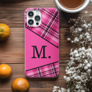Modern Pink Monogram iPhone 16 Pro Max Case