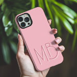 Modern Pink Monogram Initials Contemporary iPhone 16 Pro Max Case<br><div class="desc">Modern Pink Monogram Initials Contemporary Phone 16 Pro Max Cases features a your custom personalised monogram in modern script typography. Perfect for family and friends for birthdays,  Christmas,  holidays,  Mother's Day,  Father's Day and more. Designed by ©2024 Evco Holidays www.zazzle.com/store/evcoholidays</div>