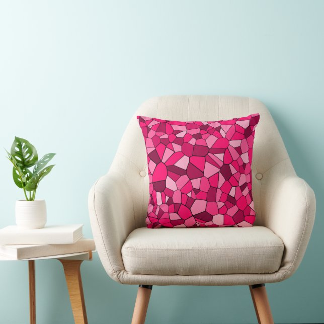 Modern Pink Mosaic Pattern Cushion (Chair)