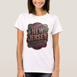 Modern Pink NEW JERSEY GARDEN STATE Slogan Tee