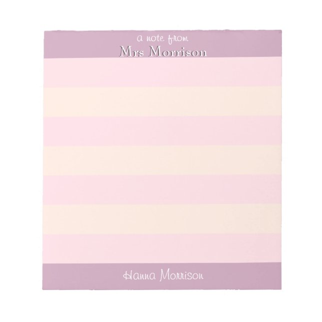 Modern Pink Office School Teacher Mum Student Note (Front)