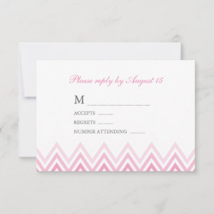 Modern Pink Ombre Chevrons Response Cards