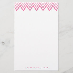 Modern Pink Ombre Chevrons Stationery