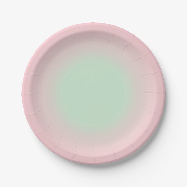 Modern Pink Ombre  Paper Plate (Front)