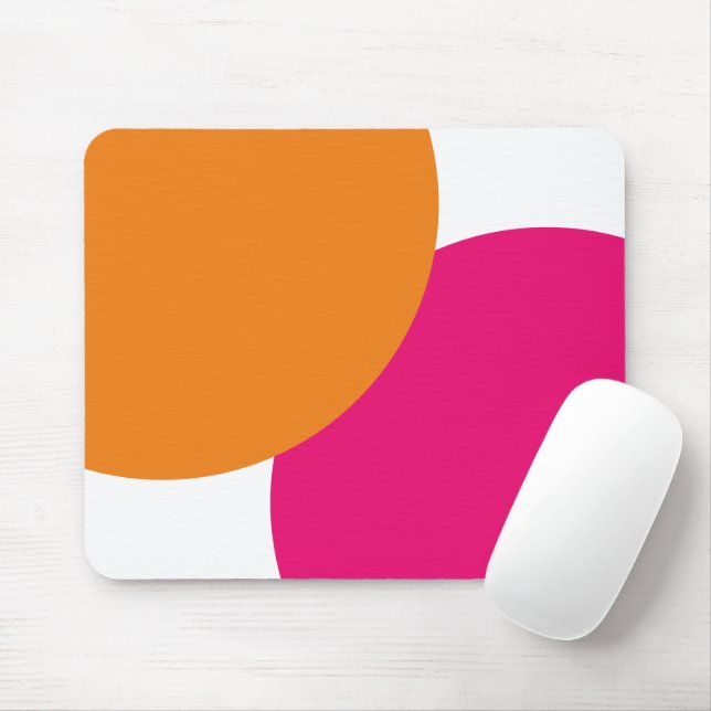 Modern Pink & Orange Abstract  Mouse Mat (With Mouse)