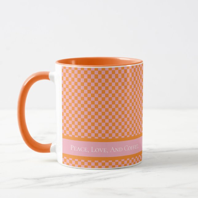 Modern Pink Orange Business Slogan  Mug (Left)