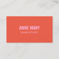 Modern Pink Orange Colourful Hair Stylist Salon