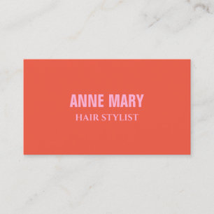 Modern Pink Orange Colourful Hair Stylist Salon Business Card