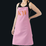 Modern Pink Orange Monogram Initials Personalised Apron<br><div class="desc">Modern Pink Orange Monogram Initials Personalised Apron</div>